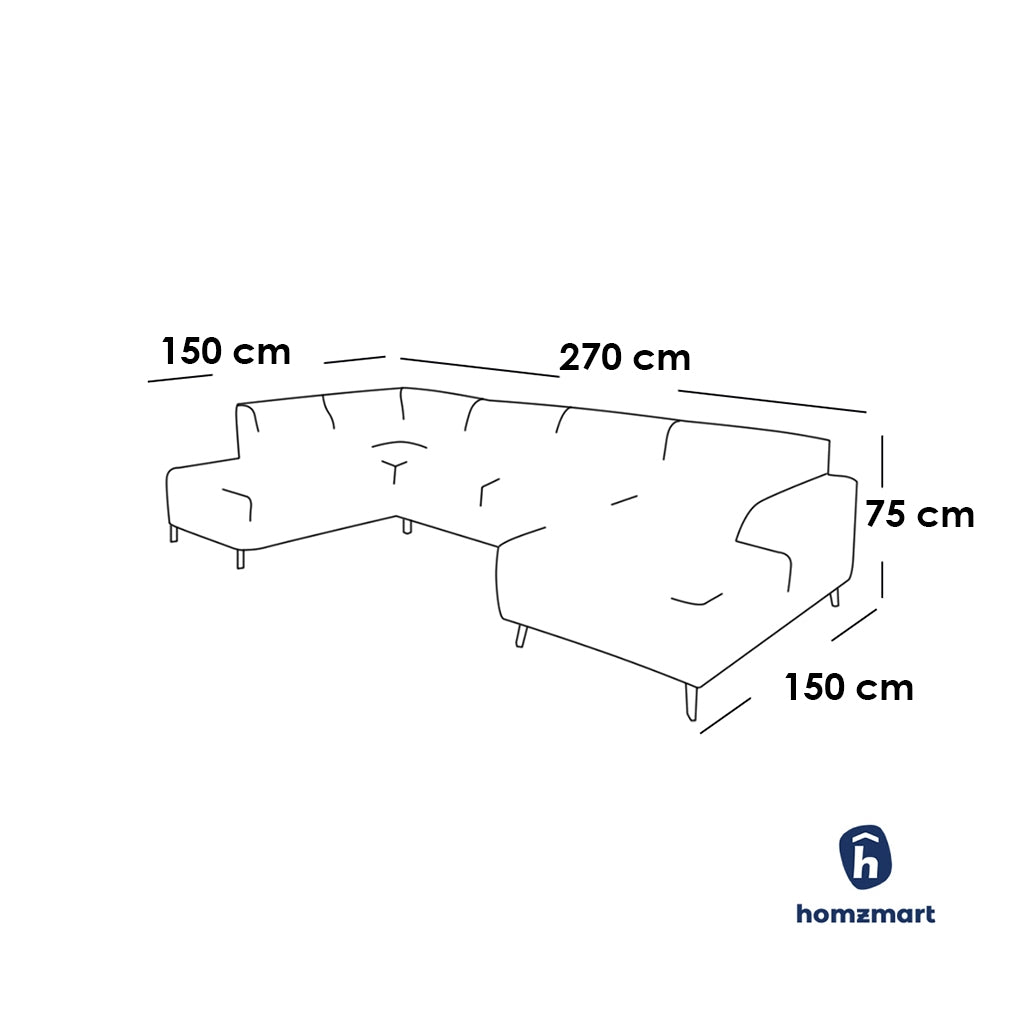 Natural Wood and Linen Fabric L-Shape Sofa - Beige