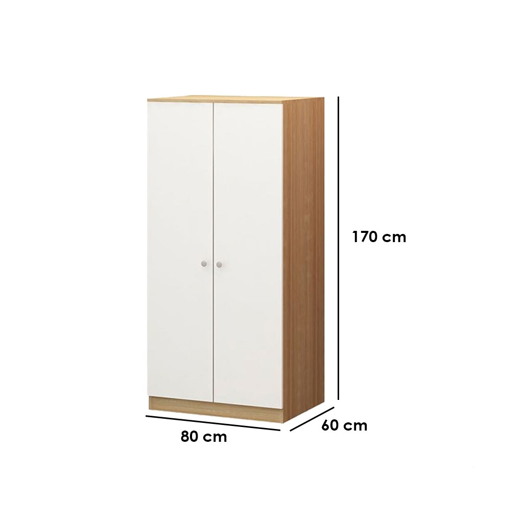 European Union Wood Wardrobe Shutter White and Beige - 170x80x60 cm