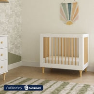 Baby Crib Musky Wood 80x60x105 cm- White and Beige
