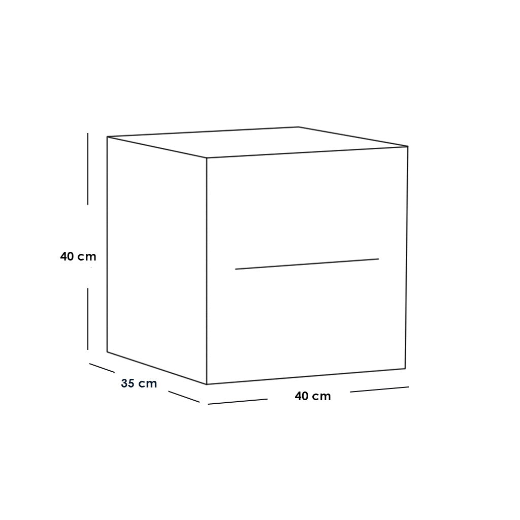 European Union Wood Commode Beige and White - 40x40x35 cm