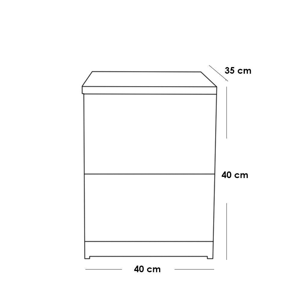 European Union Wood Commode Beige and White - 40x40x35 cm