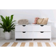 European Union Wood Drawers Unit 4 Drawers White - 50x100x50 cm