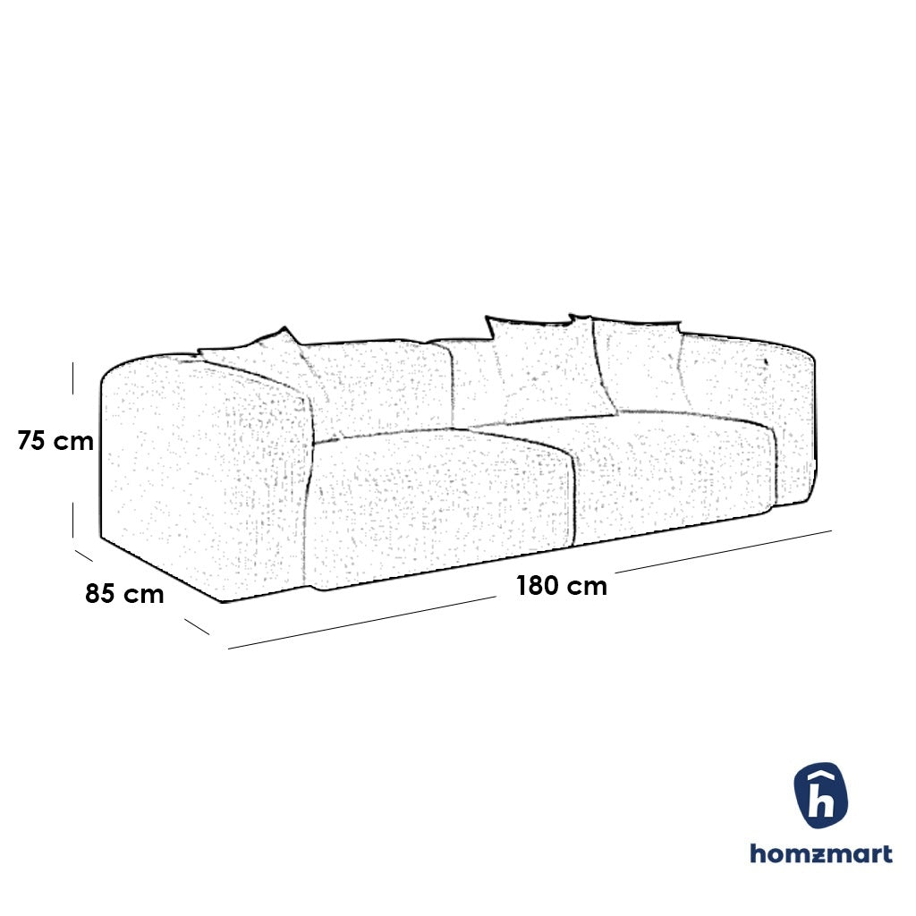 Natural Wood and Linen Wood 2 Seater Sofa - Dark Grey