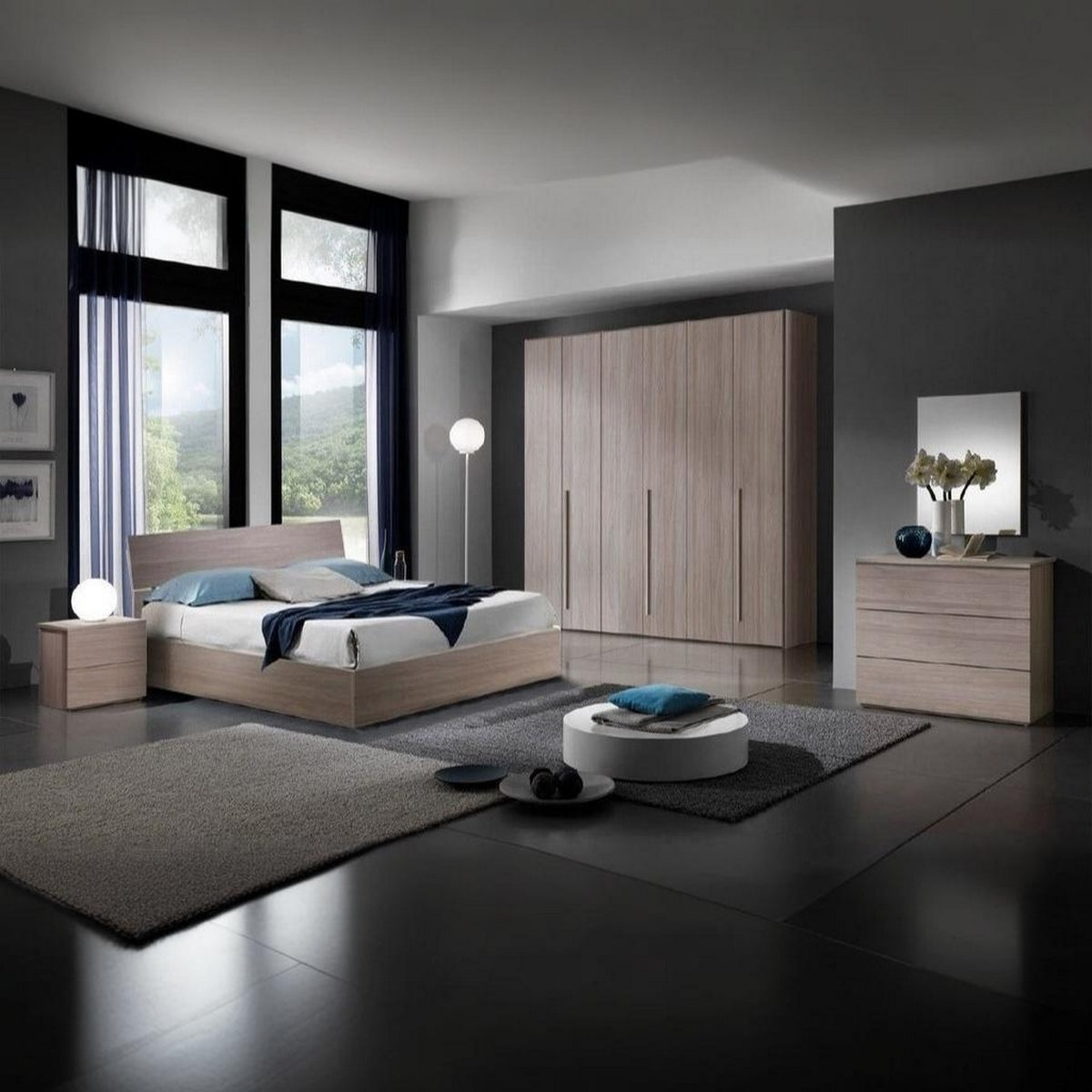 European Union Wood Bedroom 5 Pieces - Biege