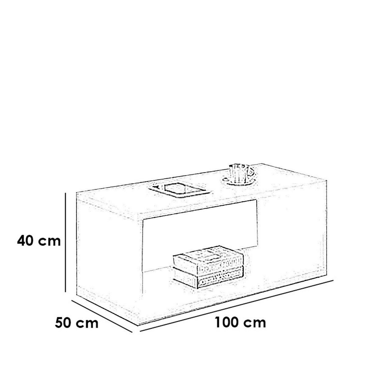 MDF Coffee Table Brown - 100 x 50 x 40 cm