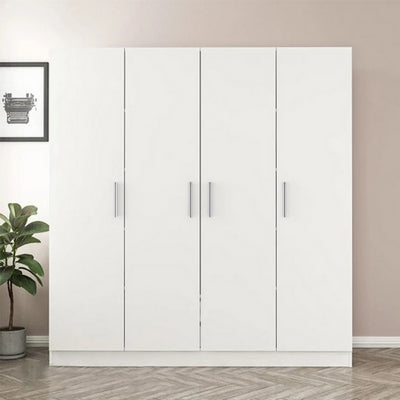 European Union Wood Wardrobe 3 Shutters White - 200x160x50 cm