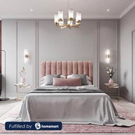 MDF and Velvet fabric Single Bed 120x120x195 cm - Cashmere
