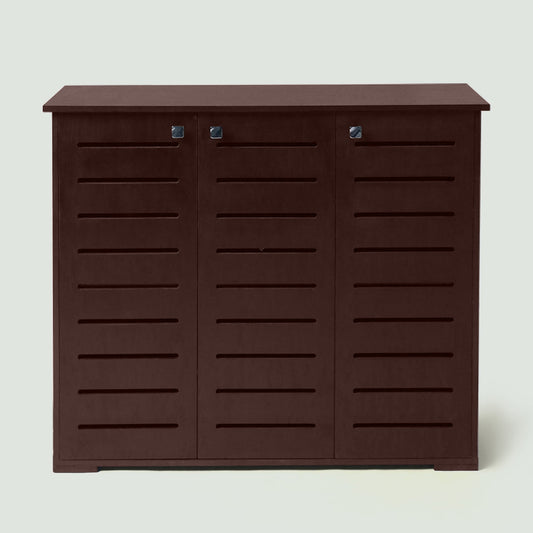 MDF Wood Shoe Storage 3 Shelves Brown - 100x120x40 cm