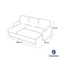 Natural Wood and Linen Fabric Sofa Bed - Grey