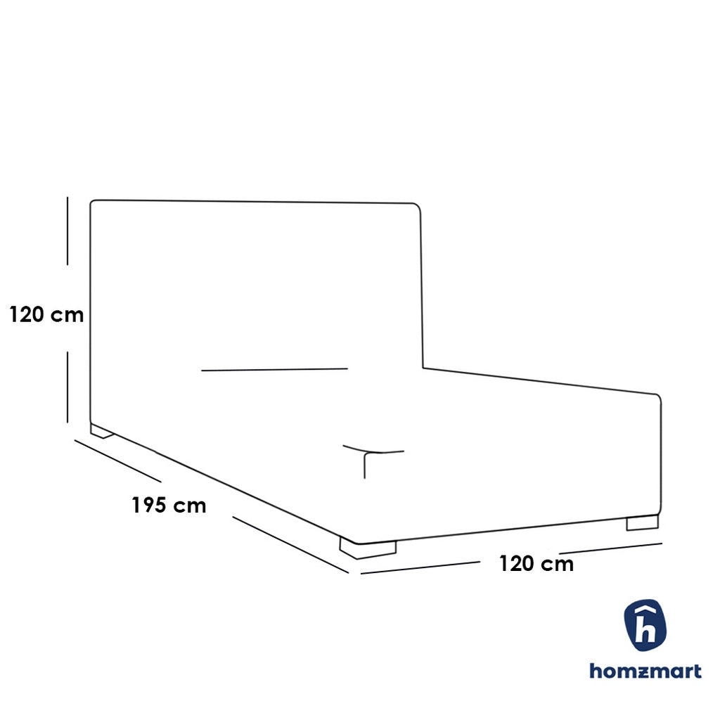 Natural wood and European union wood and Hummer Fabric Single Bed 120x120x195 cm - Grey