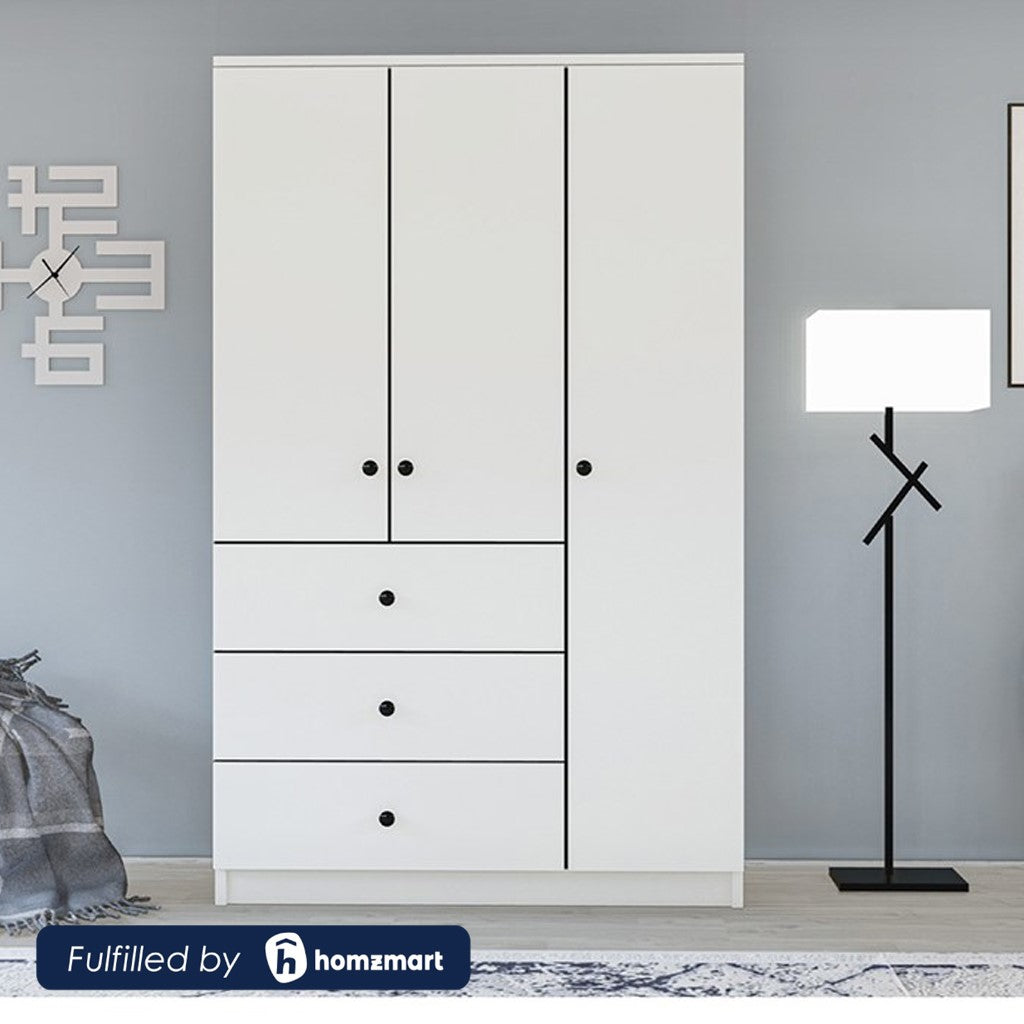 European Union Wood Wardrobe 2 Shutters White - 160×90×50 cm