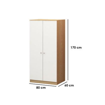 European Union Wood Wardrobe Shutter White and Beige - 170x80x60 cm
