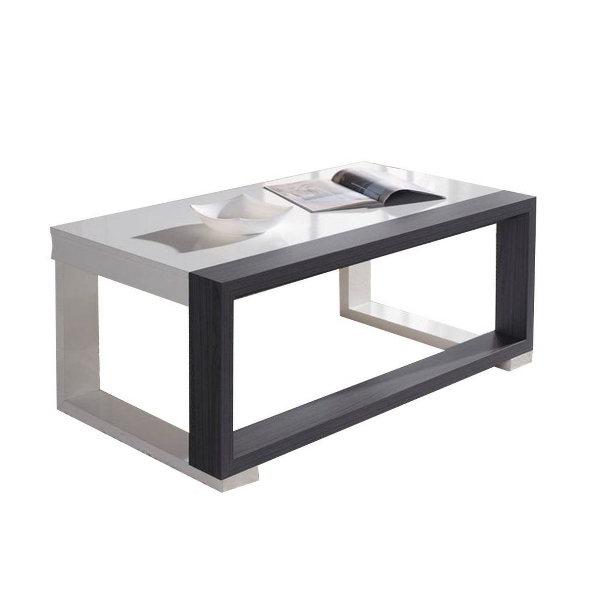 Spanish MDF Beige and White Center Table - 100 × 50 × 40 cm