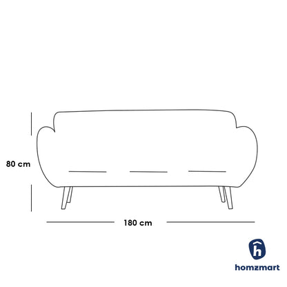 Natural Wood and Velvet Fabric 2 Seaters Sofa - Light Beige
