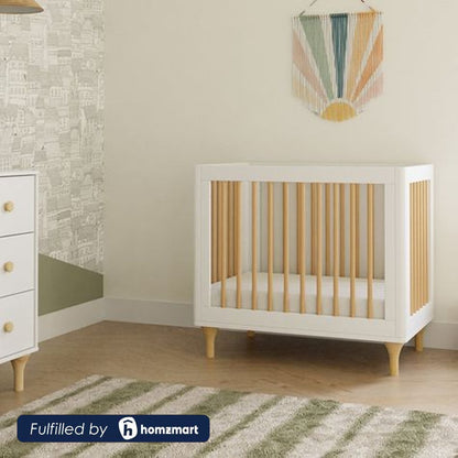 Baby Crib Musky Wood 80x60x105 cm- White and Beige