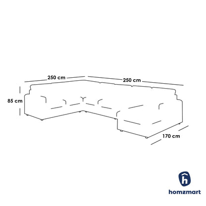 Natural Wood and Velvet Fabric U-Shape Sofa - Blue