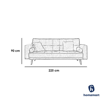 Natural wood and Velvet Fabric Sofa Bed - Grey
