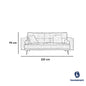 Natural wood and Velvet Fabric Sofa Bed - Grey