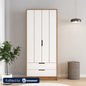 European Union Wood Wardrobe Shutter White and Beige -180×80×50 cm