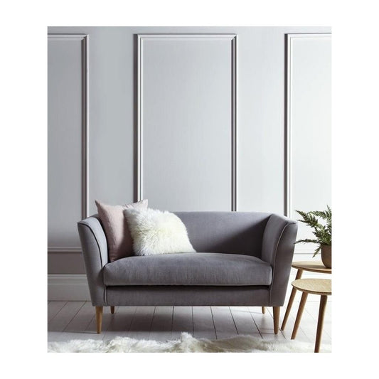 Natural Wood 2 Seaters Sofa - Grey
