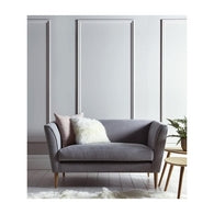 Natural Wood 2 Seaters Sofa - Grey