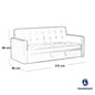 Natural wood and Linen Sofa Bed - Off-white