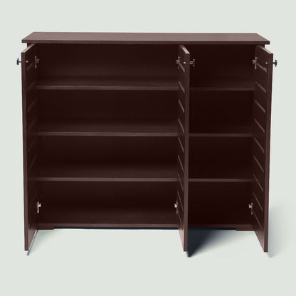 MDF Wood Shoe Storage 3 Shelves Brown - 100x120x40 cm