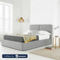 MDF and Velvet Single Bed 120x120x195 cm - Grey