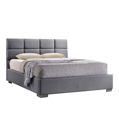 Natural wood and European union wood and Hammer Queen Bed - Grey