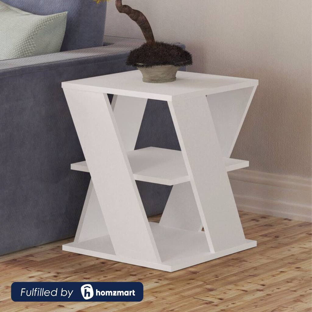 European Union Wood Side Table White - 55x55x55 cm