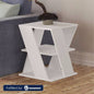 European Union Wood Side Table White - 55x55x55 cm