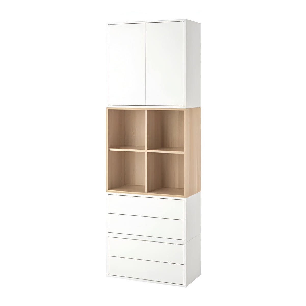MDF Display Unit Beige and White - 180 × 30 × 100 cm