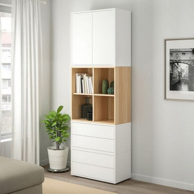 MDF Display Unit Beige and White - 180 × 30 × 100 cm
