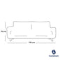 Natural Wood and Linen Fabric 2 Seaters Sofa - Blue