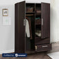 European Union Wood Wardrobe 2 Shutters Dark Brown - 100x200x50 cm