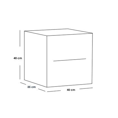 European Union Wood Commode Beige and White - 40x40x35 cm