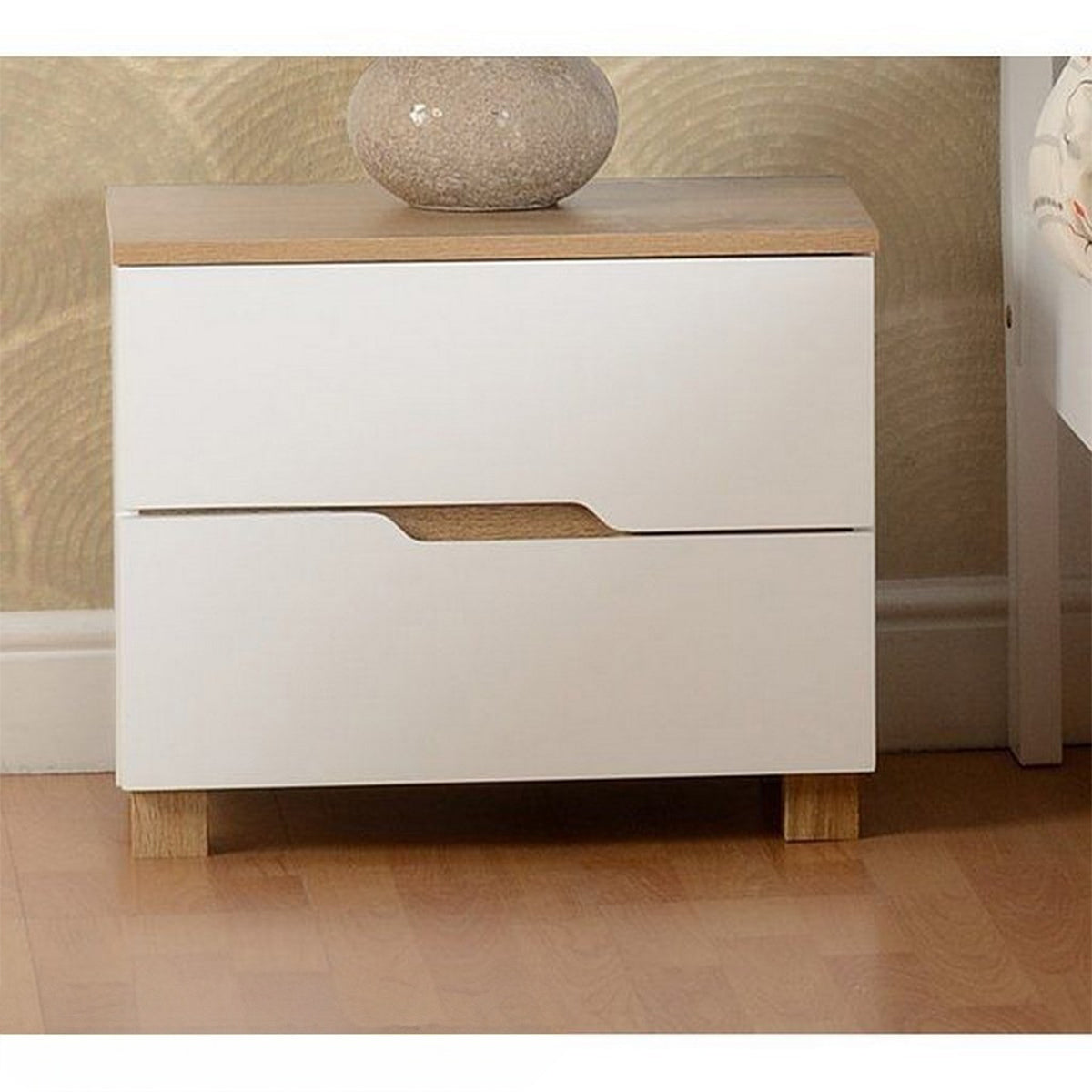 European Union Wood Commode Beige and White - 40x40x35 cm