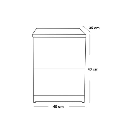 European Union Wood Commode Beige and White - 40x40x35 cm
