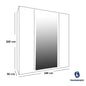 European Union Wood Wardrobe 3 Sliding Shutters With Mirror White - 240×200×50 cm