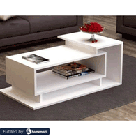 European Union Wood Coffee Table White - 42x80x50 cm