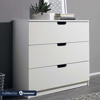 European Union Wood Drawers Unit 3 Drawers White - 60 x 70 x 40 cm