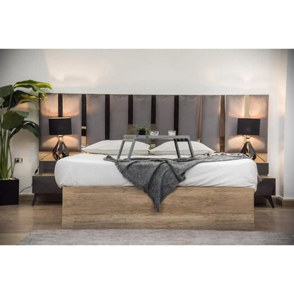 European Union Wood Bedroom Sets 5 pieces - Brown and Grey