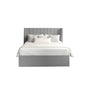 Natural wood and European union wood and Velvet Fabric Single Bed 120x120x195 cm - Grey