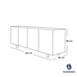 European Union Wood Buffet 4 Shutters Beige and White - 80x160x40 cm