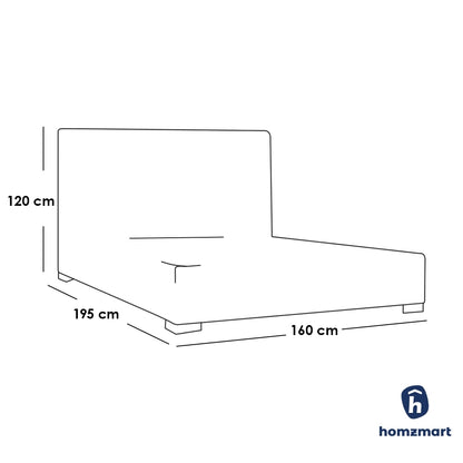 Natural wood and European union wood and Velvet Fabric King Bed 120×160×195 cm - Beige