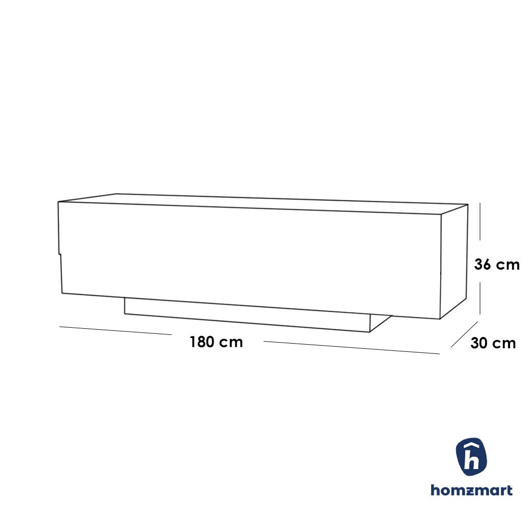 European Union Wood TV Unit White and Beige - 180 × 36 × 30 cm