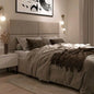 MDF Wood and Velvet King Bed 120×160×195 cm - Beige