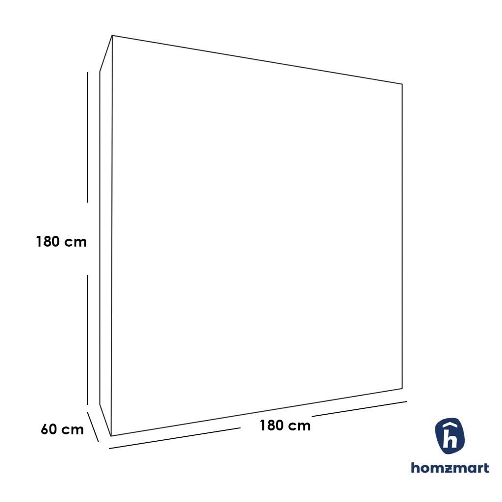 European Union Wood Wardrobe 3 Shutters White - 180x180x60 cm