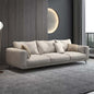 Natural Wood and Velvet Fabric 3 Seater Sofa - Beige