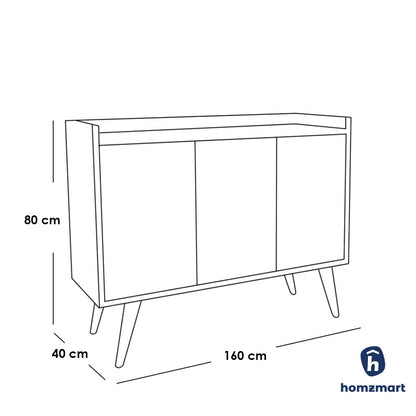 European Union Wood Buffet Beige and Black - 160 x 80 x 40 cm